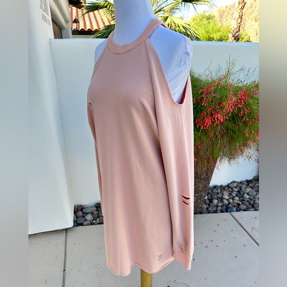 Soft Pink Distressed Ripped Sweater - Picture 4 of 8